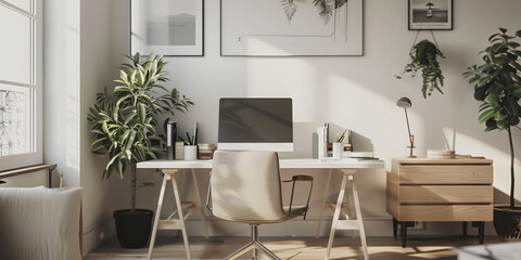 Modern Home Office Design with Natural Elements