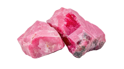 A large pink rock sits on a white background