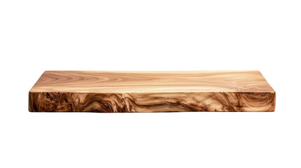 Fototapeta premium A wooden shelf with a white background