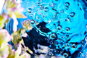 Water Bubbles and Ripples with Floral Reflection