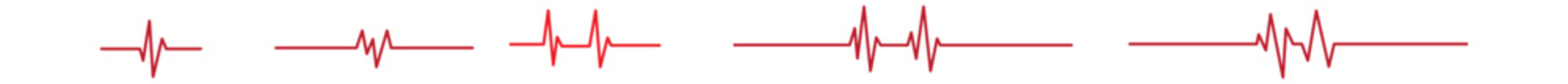 ECG Heartbeat Line Icon set – Medical Pulse and Vital Signs Illustration