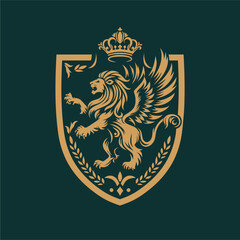 Fototapeta premium King Lion Royal Brand Luxury Vintage Crests logo Template