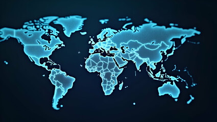 Obraz premium Glowing Network Lines on a Digital Globe: Symbolizing Global Connectivity and Business Integration in Modern Enterprises - Stock Photo Concept with Empty Space for Customization