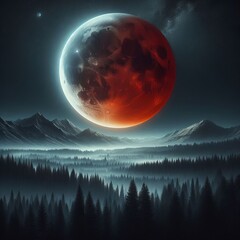 New Moon in Blood A rare new moon that appears as the moon takes