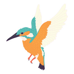 Beautiful bird flying gracefully with detailed feathers, perfect for nature, wildlife, and decorative designs.