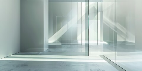 Obraz premium Modern Minimalist Interior Design with Glass Walls
