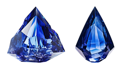 3d blue sapphire crystals