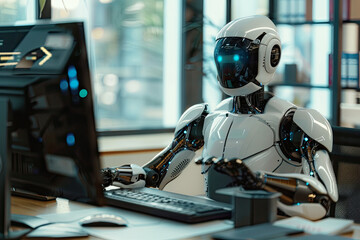 Intelligent robot office operating computer