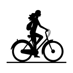 Obraz premium Simple People Cycling Vector Icon – Modern Logo & Illustration