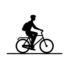 Fototapeta premium Simple People Cycling Vector Icon – Modern Logo & Illustration