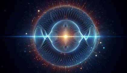 Fototapeta premium Light Wave Radiation Code Code with a light wave radiation desig