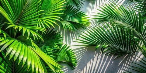 Aerial View Tropical Palm Shadows Summer Sun Wall Photography