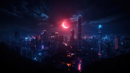 Night City Eclipse View