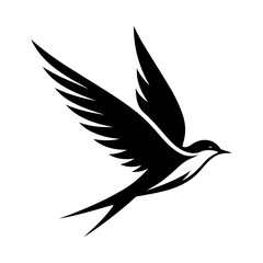 Obraz premium Simple Swallow Bird Vector Icon – Modern Logo & Illustration