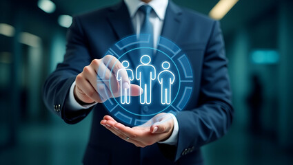 Revolutionizing Team Management: Organizing Roles and Responsibilities with Holographic Visualization in Photo Stock Concepts for Enhanced Business Efficiency