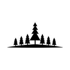Obraz premium Simple Pine Tree Vector Icon – Modern Logo & Illustration