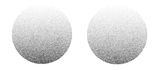 Noise gradient vector texture. Dotwork gradient pattern background. Black noise stipple dots. Sand grain effect. Abstract noise dotwork pattern. Gradient circles. Stochastic dotted grunge banner