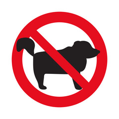 No dogs. Hand drawn vector silhouette illustration on white background.