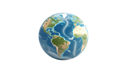 Naklejka premium Realistic Planet Earth in 3D Isolated on PNG – Global Perspective 