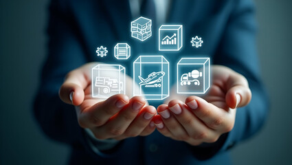 Visualizing Supply Chain Management: Holographic Logistics Icons