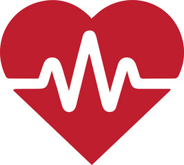 Heartbeat and ECG Line Icon – Medical and Healthcare Symbols