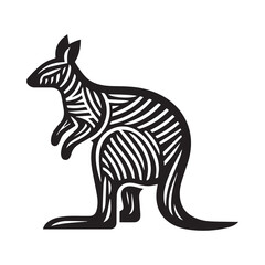 Obraz premium Simple Wallaby Vector Icon – Vintage Logo & Retro Illustration
