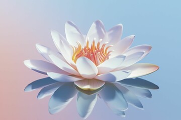 Crystal-clear pond mirrors a solitary, vibrant lotus flower, symbolizing tranquility and insight in strategic choices.