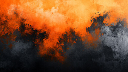 A modern orange and black watercolor gradient background, evoking autumn vibes and Halloween symbolism, blending warmth and mystery for a vibrant seasonal atmosphere.

