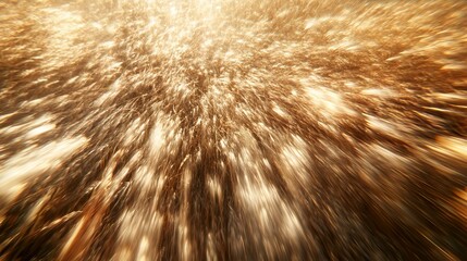 Fototapeta premium Zero degree angle capture of dense wheat field canopy, crisp detail of frontmost wheat heads transitioning to atmospheric blur, dancing shadows and light patterns from gentle breeze movement, earthy