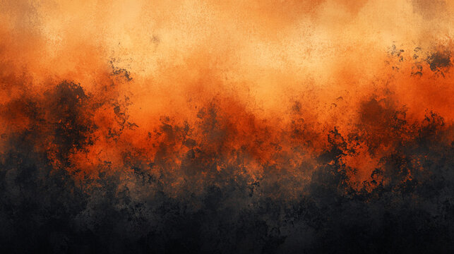 A modern orange and black watercolor gradient background, evoking autumn vibes and Halloween symbolism, blending warmth and mystery for a vibrant seasonal atmosphere.

