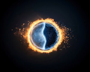 Fire and Ice Elements Merging in Energetic Explosion