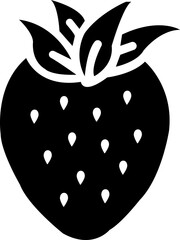 Strawberry. Icon with reflection on white, fruit, sweet