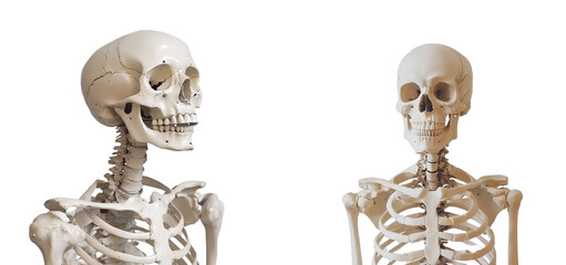 Human skeleton, full body, isolated on a Transparent background 
