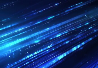Obraz premium Abstract Blue Light Streaks with Motion Effect for Background Use in Technology, Energy, and Modern Design Themes
