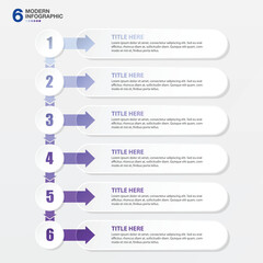 Business infographic process design 6 options or steps.
