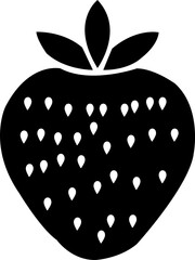 Strawberry. Icon with reflection on white, fruit, sweet