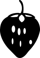 Strawberry. Icon with reflection on white, fruit, sweet