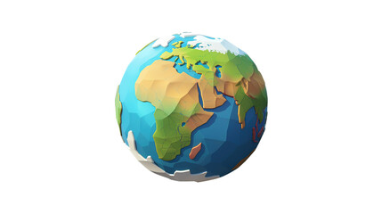 Fototapeta premium Earth Day – Cute 3D Cartoon Planet on Transparent PNG with Copy Space 