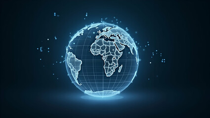 Explore the World with a Flat Multilingual Holographic Globe: Showcasing Diverse Language Options for Enhanced Global Reach and Accessibility in a Cute Vector Illustration