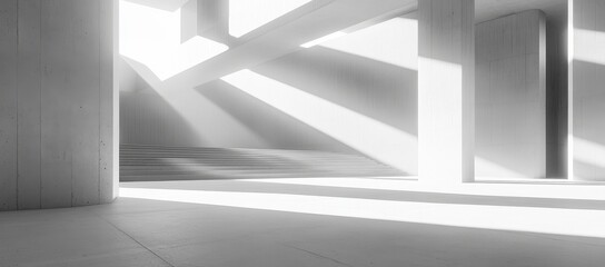 Obraz premium Elegant Minimalist Concrete Interior Design