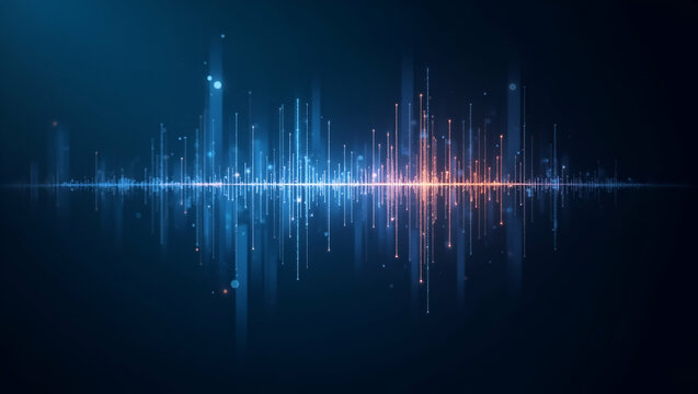 Digital soundwave hologram being adjusted by professional to reflect voice recognition systems concept as Configuring futuristic soundwave technology for advanced voice recognition in  Photo Stock  Co