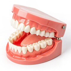 Obraz premium Dental Model Full Arch, Pink Gums, White Teeth, Oral Anatomy. Dental model, teeth model