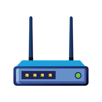 blue router with antennas clip art preview