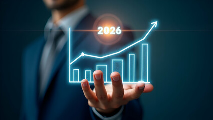 Futuristic Business Growth Strategies for 2026: A Radiant Guide to Aligning Key Performance Objectives and Success Factors in a Simple Flat Vector Illustration
