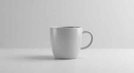 Fototapeta premium Clean and modern coffee cup mockup on a plain white surface