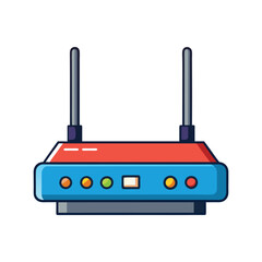 Fototapeta premium A vector illustration of Wi-Fi Router on white background 