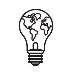 Earth light bulb vector