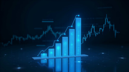 Flat Cost analysis illustrated by a bar graph showing expenses and optimizations glowing in a holographic display within a financial analysis scene. concept as Depiction of a bar graph with expenses a