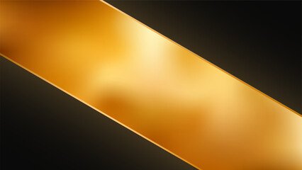 Industrial horizontal background with black 3D construction and crack with molten gold metal or fiery lava backlight. Dark empty banner. Metallurgy or power or mining industries vector HD template.