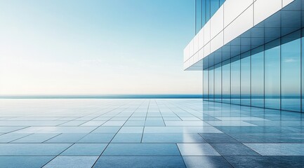 Obraz premium Modern Architectural Exterior View of a Coastal Building